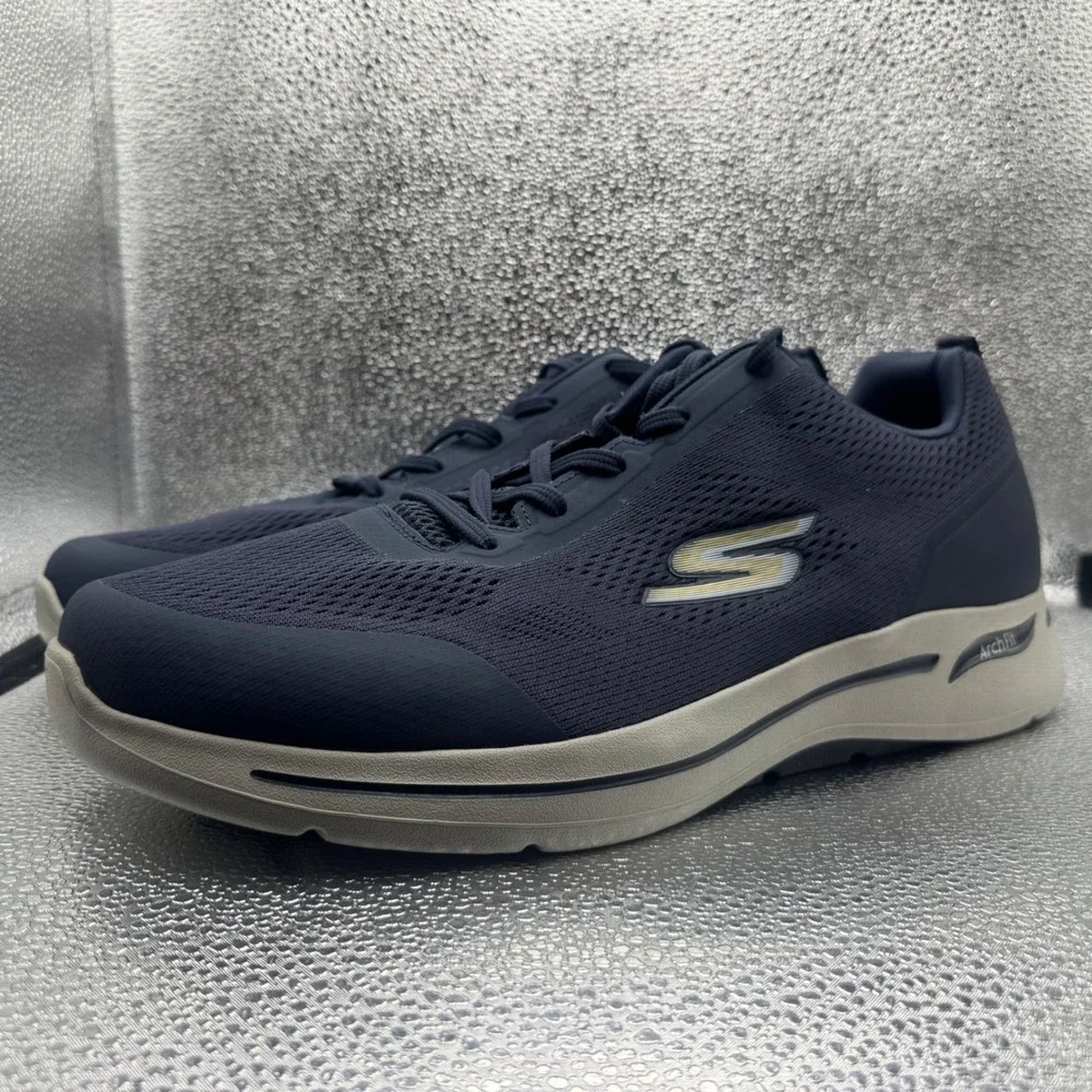 Size 15 Skechers Go Walk Arch Fit Sneaker Mens Navy Excellent Wide Fit 216116WW
